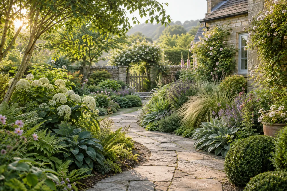 A lush, natural garden