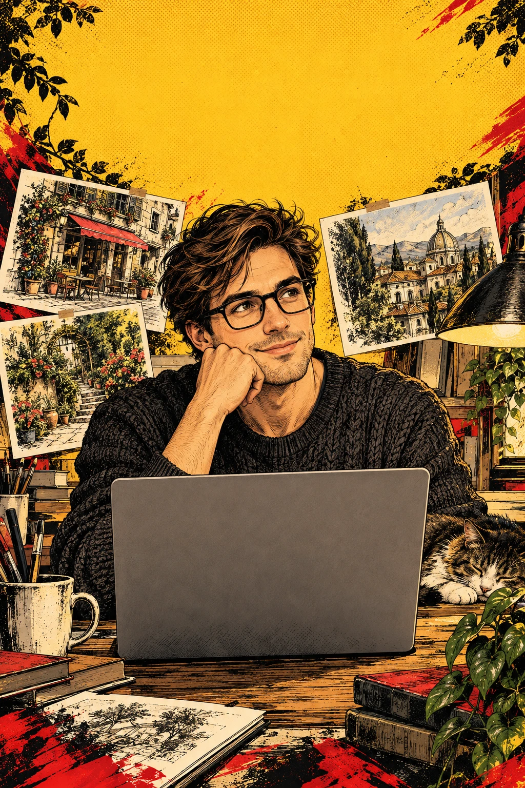 An illustrated aspiring website builder on the cover of the Zilly comic
